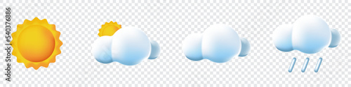 Set of 3d weather. Icon set cloud weather. Weather forecast realistic 3d icon template collection. 3d vector realistic objects. Weather icons. Vector illustration