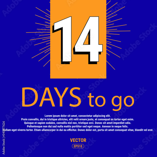 Last Countdown Icon. The Selling Price of The Promotional Offer at The Time of The Deal. Vector Illustration In Flat Style Modern Design. 14 Day To Go. Eps10 Vector