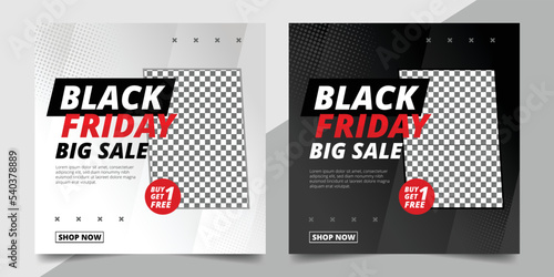 Black Friday Sale. Banner, poster template design for social media post.