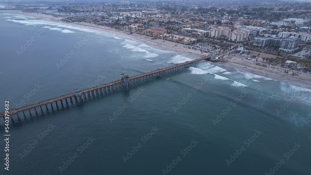 Fototapeta premium Drone Aerial Sky Oceanside Pier
