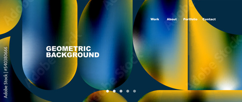 Colorful metallic geometric shapes minimal abstract background