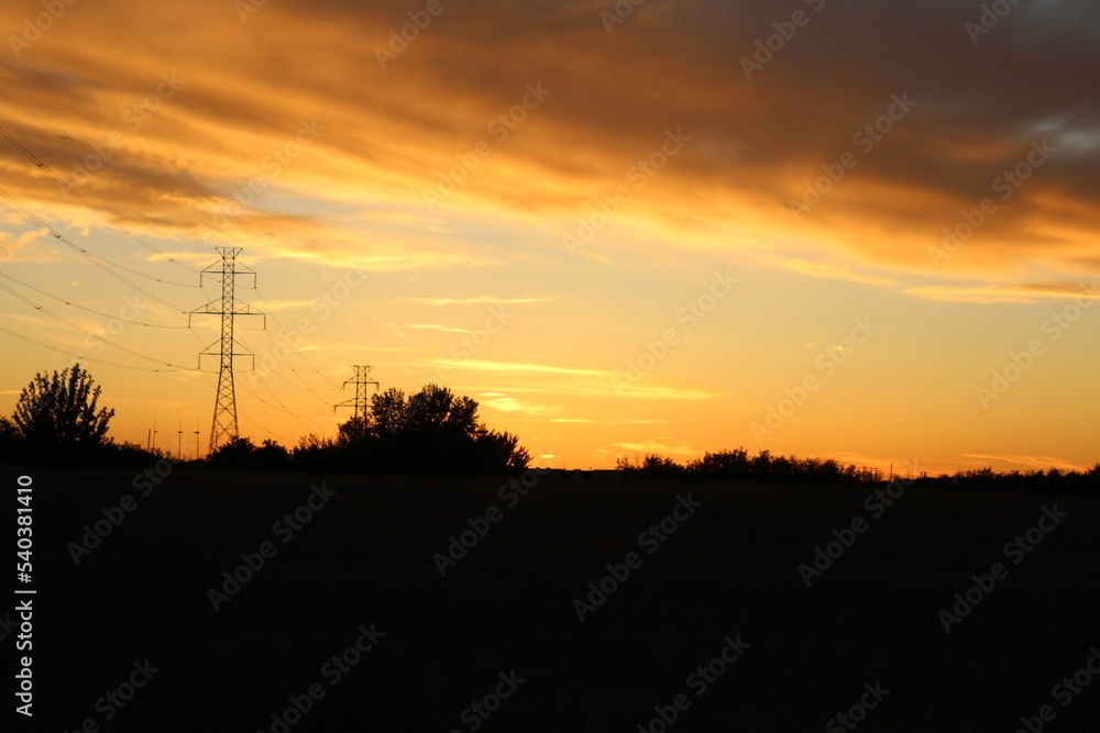 sunset over the countryside sunset over the countryside