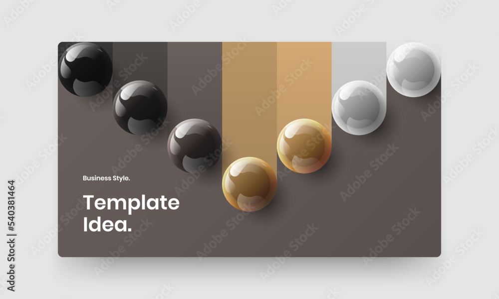 Isolated 3D balls presentation layout. Trendy book cover design vector illustration.