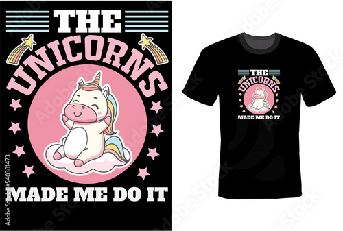 Unicorn T-Shirt Design Template 