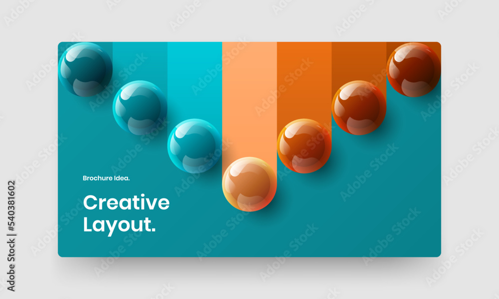 Simple book cover vector design template. Unique 3D spheres poster layout.