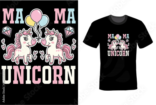 Unicorn T-Shirt Design Template 
