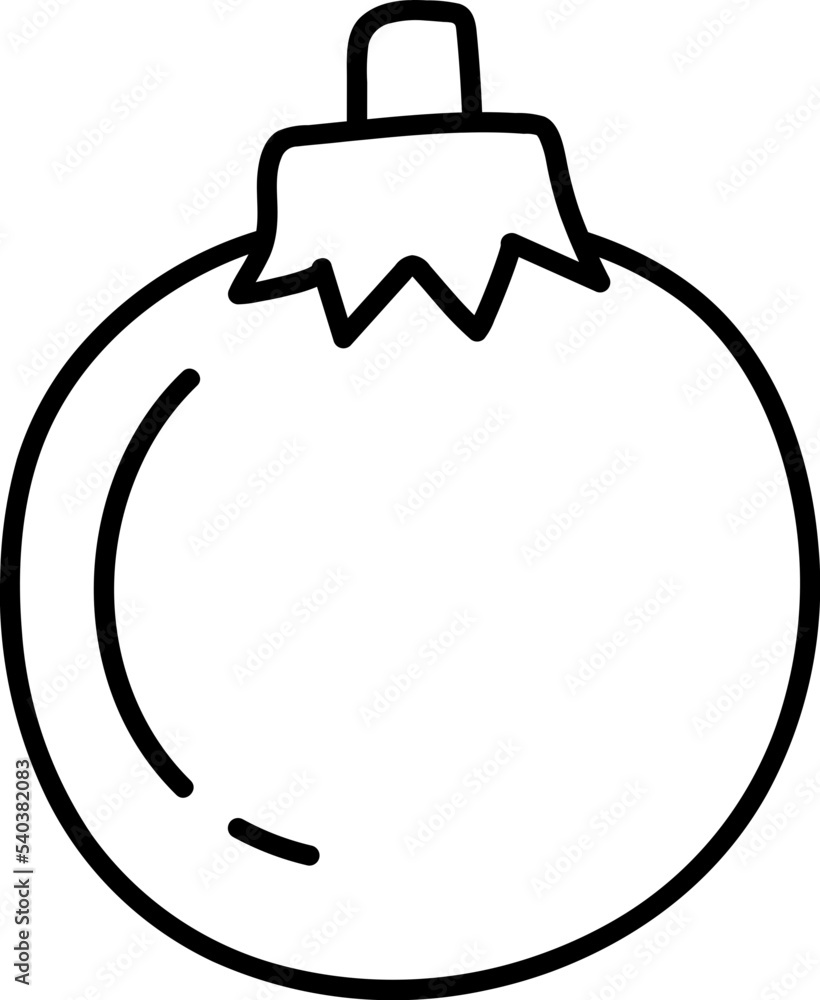 Christmas Ball Ornament Line Ornament Hand Drawn Illustration Christmas Ball Ornament Line Ornament Hand Drawn Illustration