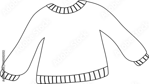 Christmas Cozy Sweater Line Illustration
