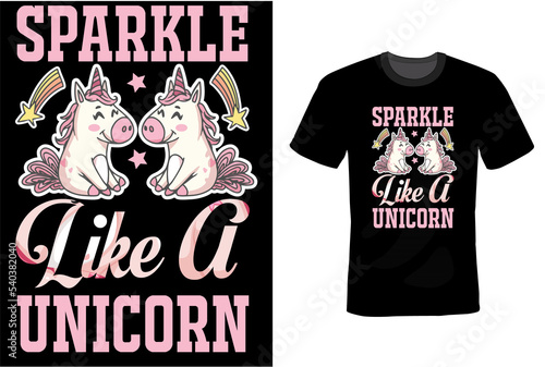 Unicorn T-Shirt Design Template 
