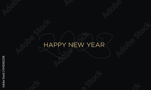 Happy New Year 2023 brush painted calligraphy numbers with sparkles and glitter. Vector illustration background for new year's eve and seasonal holidays flyers, greetings and invitations.