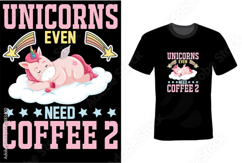 Unicorn T-Shirt Design Template 