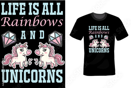 Unicorn T-Shirt Design Template 