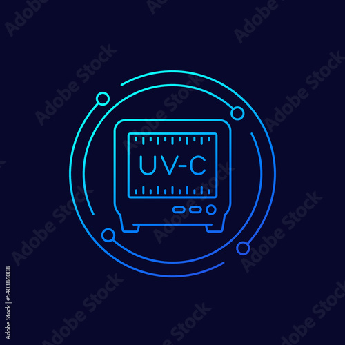 UV-C disinfector, sterilizer icon, linear design