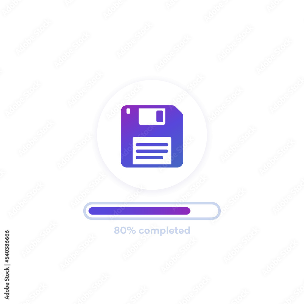 backup or copy files vector design with progress bar for apps and web