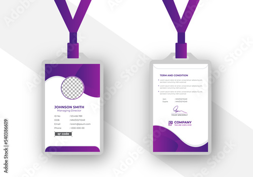 Modern Clean Corporate Office ID Card Template	