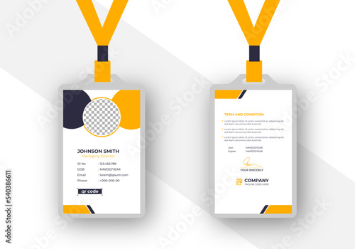 Modern Clean Corporate Office ID Card Template	