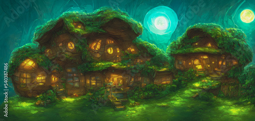 Artistic concept painting of a fantasy house   background 3d illustration.