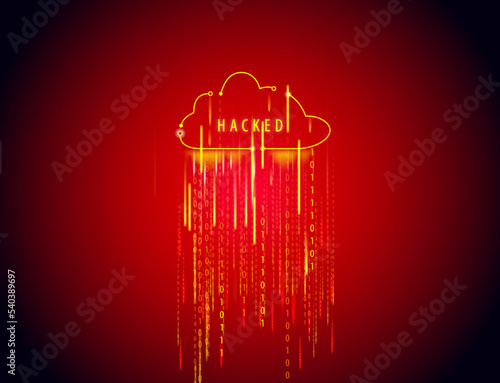 hacked cloud on red code
