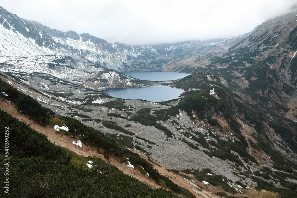 Naklejka premium Valley of Five Polish Ponds in Polish High tatras most beautiful Place on earth, Carpathians, Poland