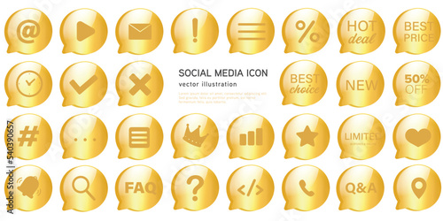 Gold exclamation mark symbol and social media communication sign message icon for website. 3D vector design. 3D rendering bubble icon digital marketing.
