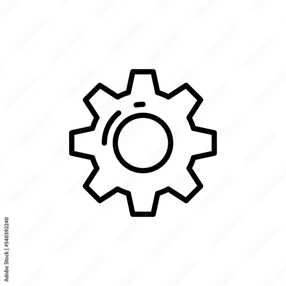Digital technology gear icon concept isolated on white background.