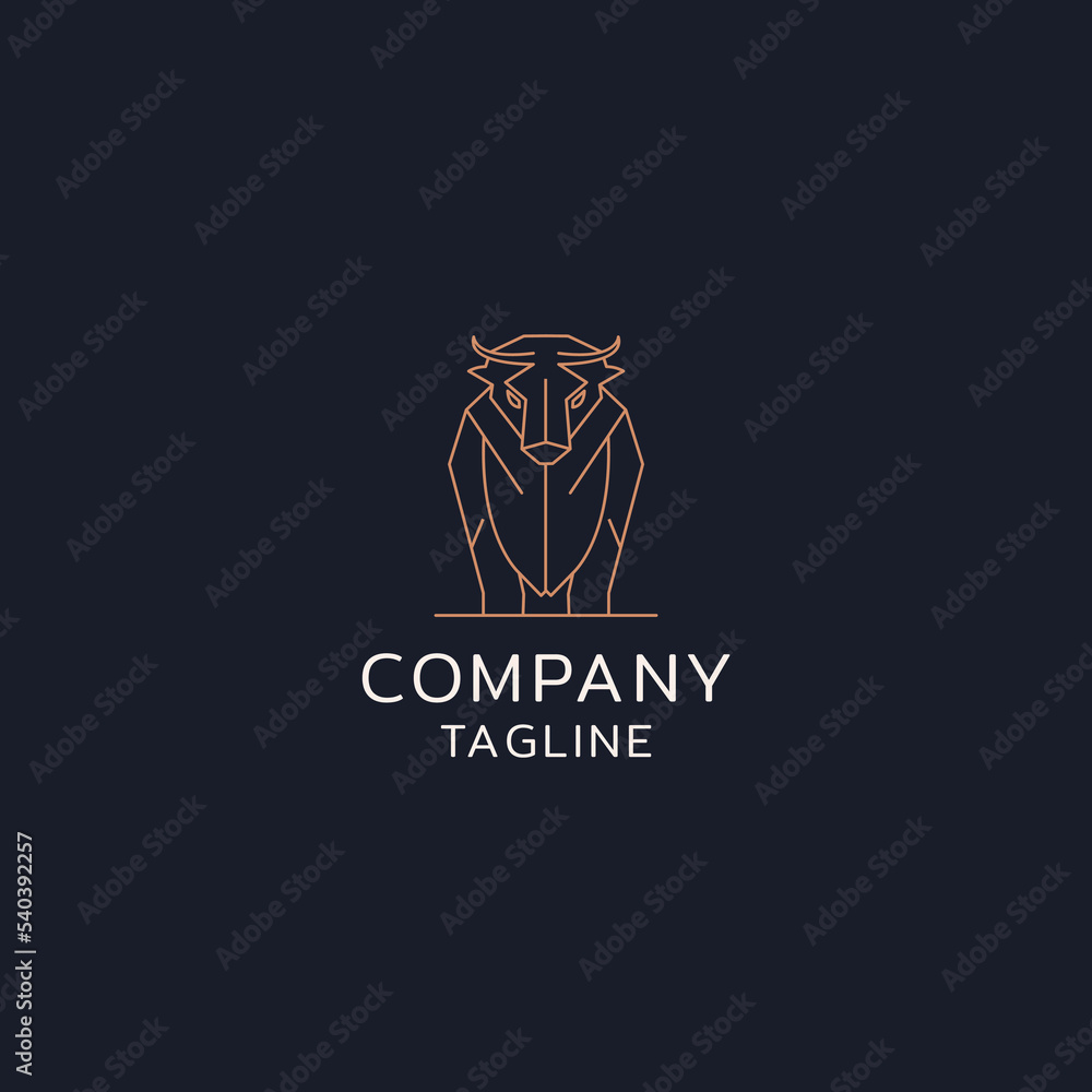 Bull line art logo icon design template flat vector Bull line art logo icon design template flat vector