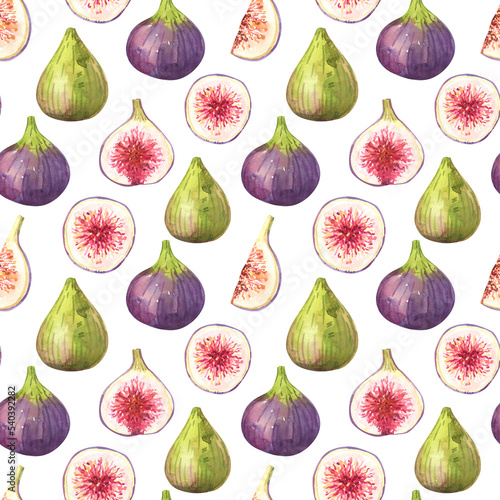 Fig fruits seamless pattern design