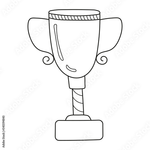 Hand drawn vector illustration winner cup
