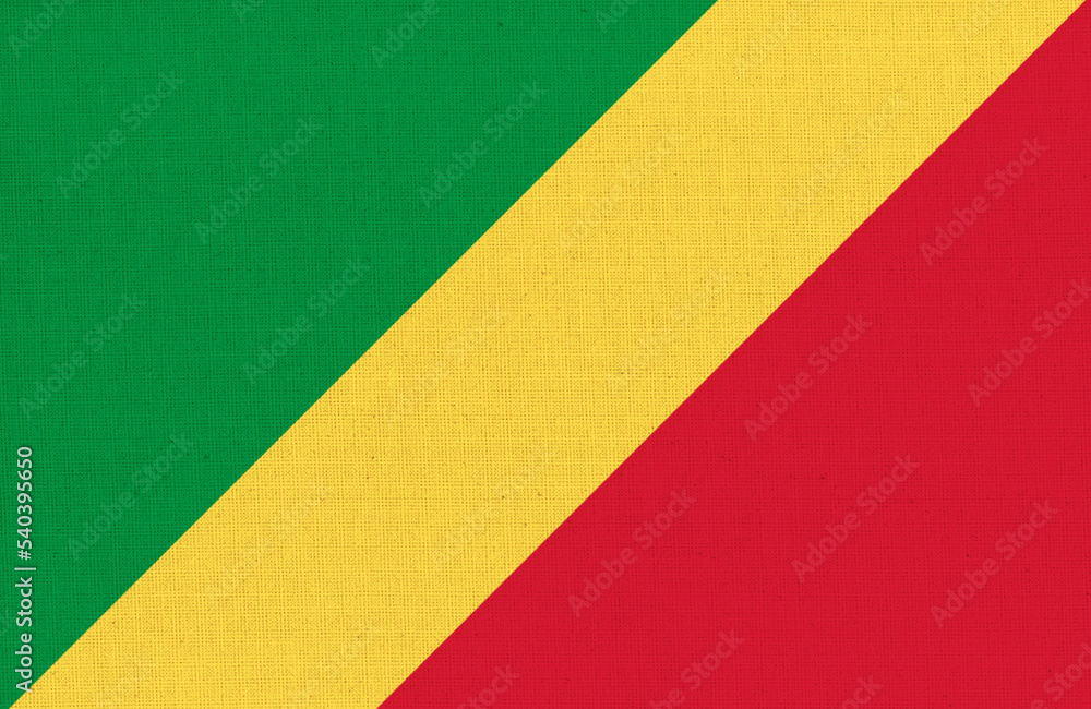 flag of Republic of Congo. National Congolese flag on fabric