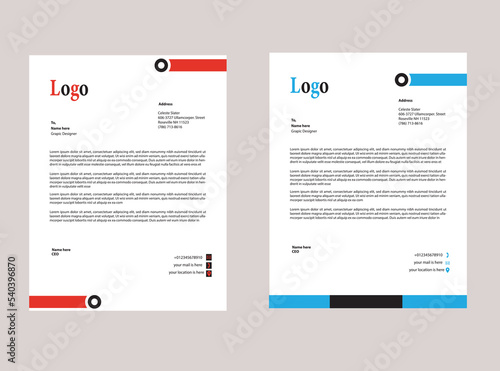 Simple  corporate Color Vector Letter Head Template with standard size