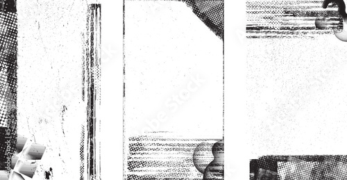 Social media covers with tiny roughen border frames. . grunge style . Post frame stories templates.  Layout for promotion .Media banner .Vector