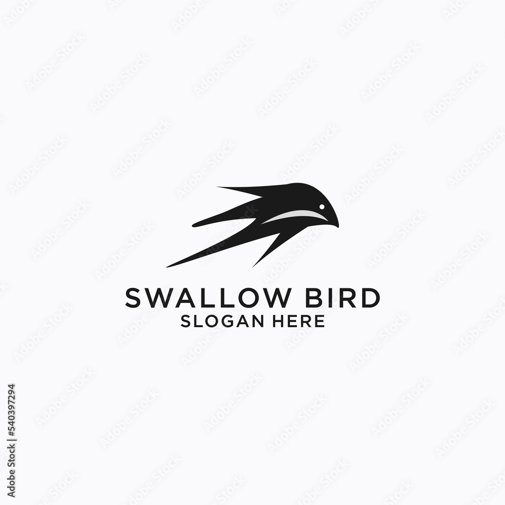 Obraz premium Swallow bird logo icon design template flat vector