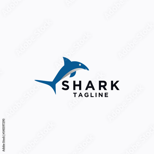 Shark logo icon design template flat vector