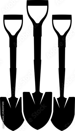 Three of shovel silhouette shape