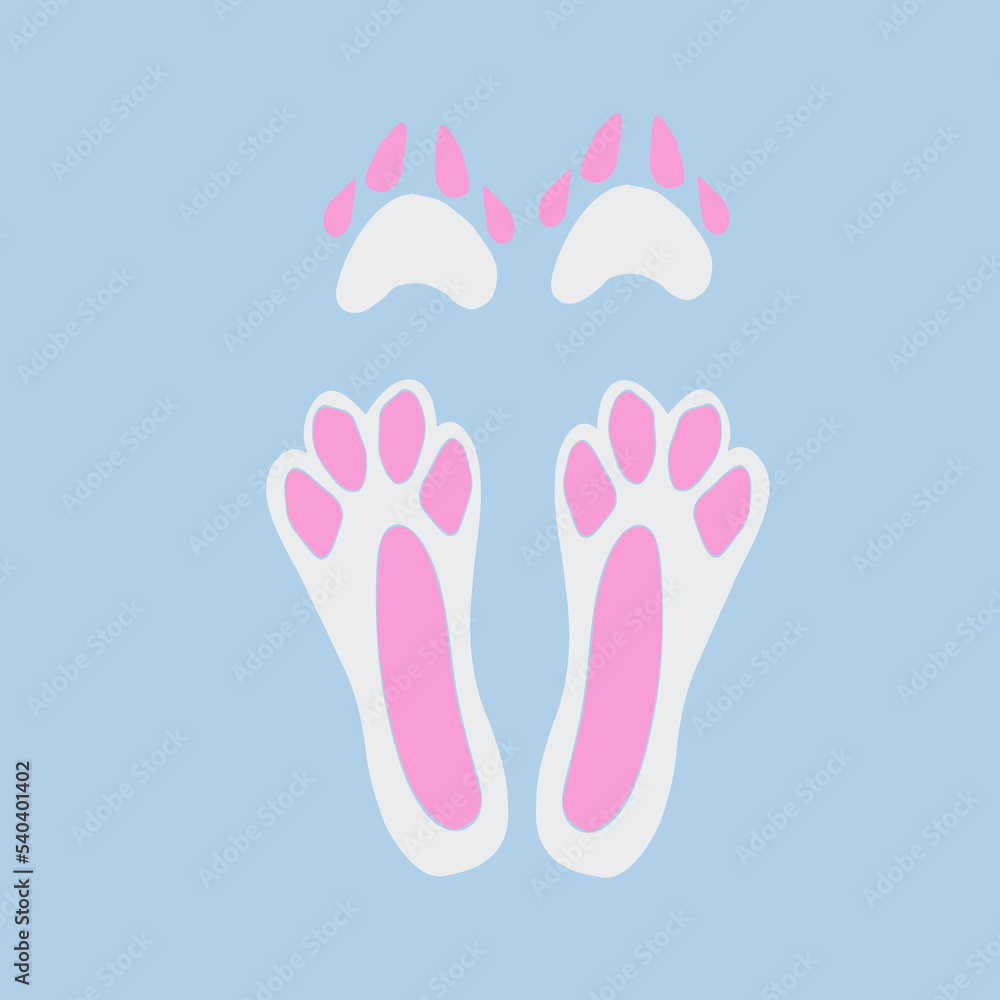 Cute rabbit paw prints, hare, pink. For your decor Cute rabbit paw prints, hare, pink. For your decor