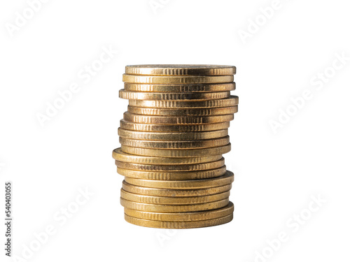 A stack of 20 golden coins photo