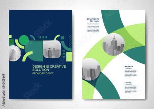 Template vector design for Brochure, AnnualReport, Magazine, Poster, Corporate Presentation, Portfolio, Flyer, infographic, layout modern with color size A4, Front and back, Easy to use. photo