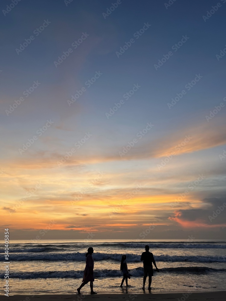 family at sunset