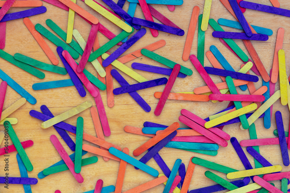 Abstract background of wooden colorful sticks