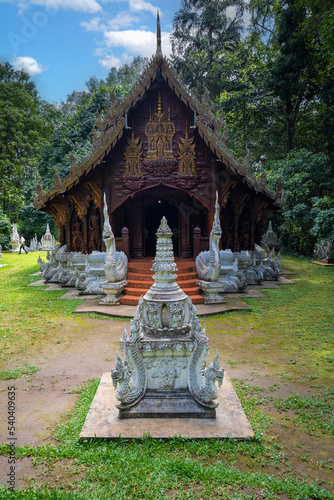 Wat Luang Khun Win Buddha temple in the forest on the mountain is located in Mae Win, Mae Wang District, Chiang Mai, Thailand. photo