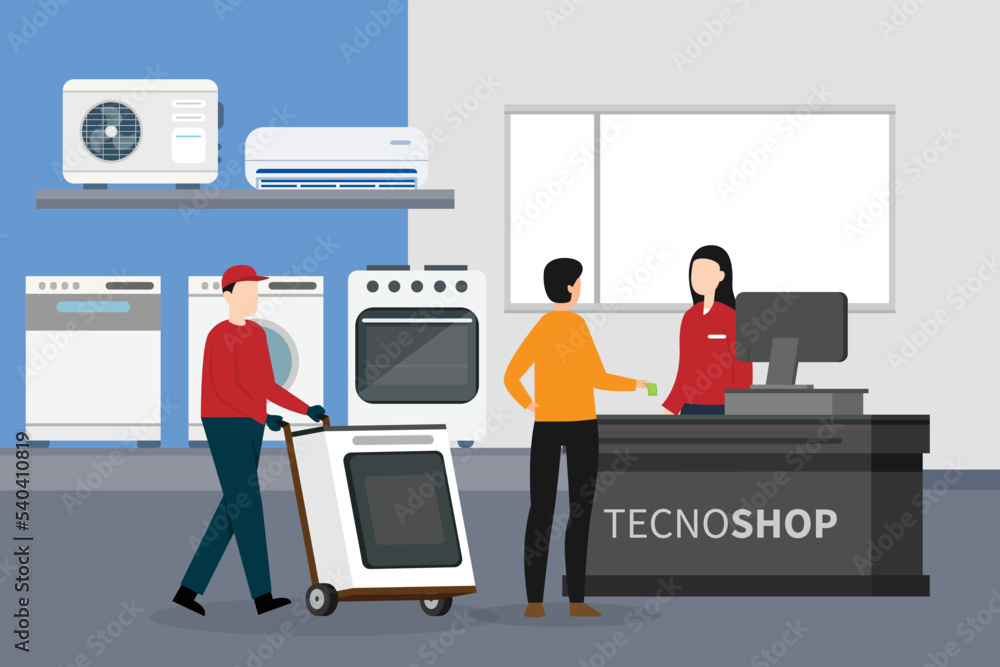 Customer at Electronics store 2d vector illustration concept for banner, website, illustration, landing page, flyer, etc.