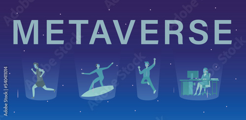 Metaverse world 2d vector illustration concept for banner, website, illustration, landing page, flyer, etc.