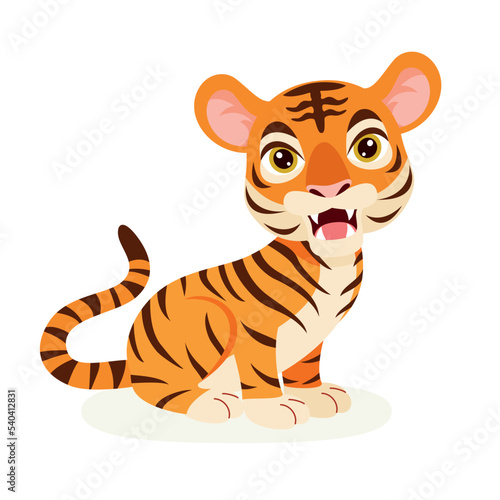 Fototapeta Naklejka Na Ścianę i Meble -  Cartoon Illustration Of A Tiger