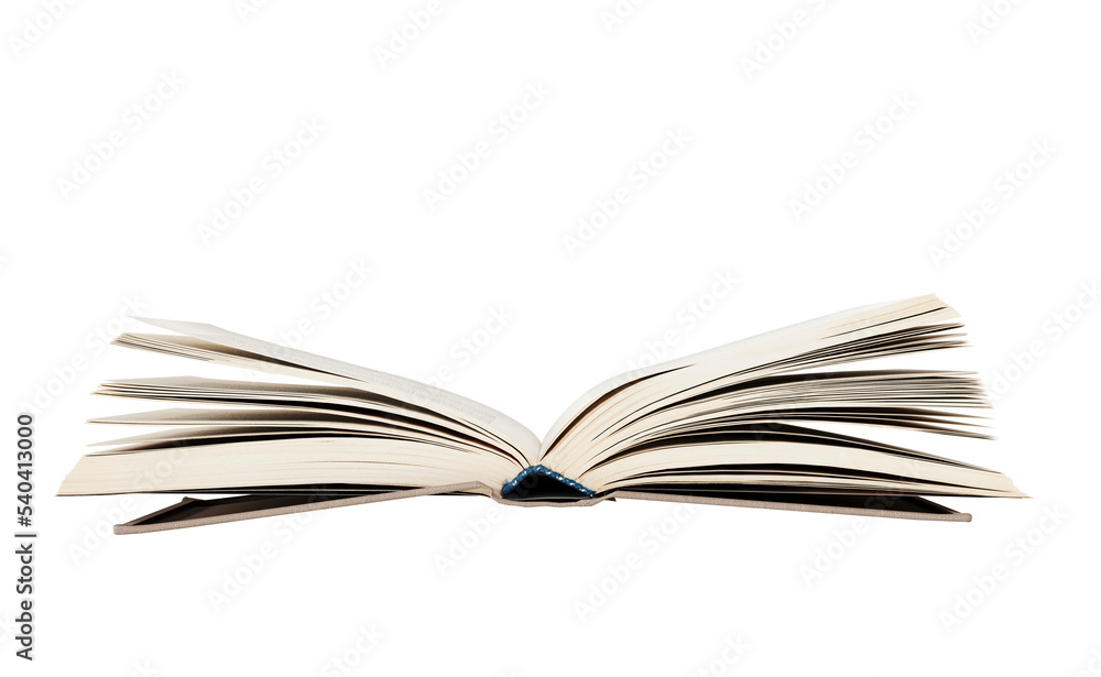 Fototapeta premium open book isolated on white background. 3d render.
