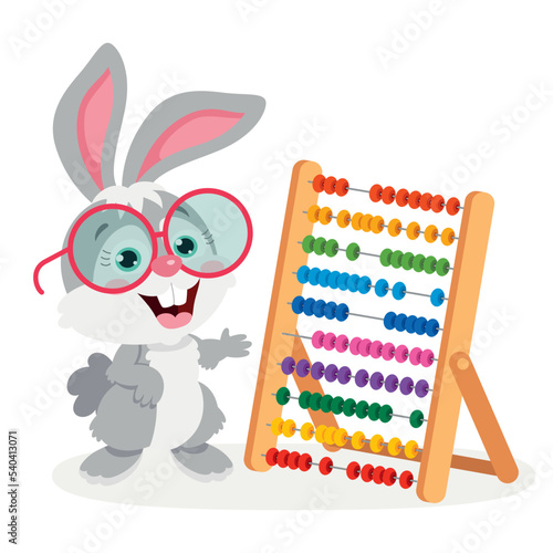 Cartoon Illustration Of Student Rabbit
