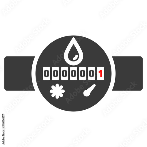 Water meter glyph icon isolated on white background.Vector illustration.