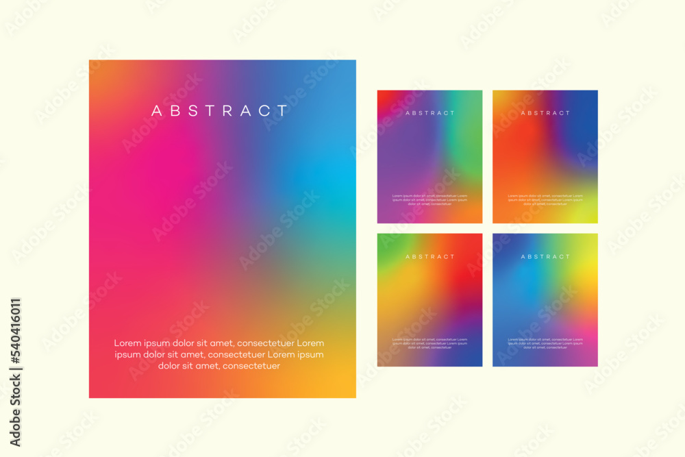 Colorful gradient set for background. minimalist modern abstract colors gradients set