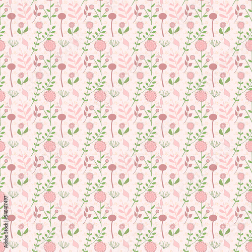 pink color floral shape seamless pattern