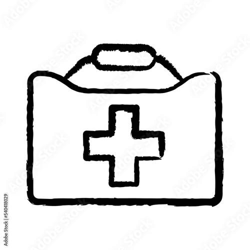 Medical kit hand-drawn icon vector graphic illustration