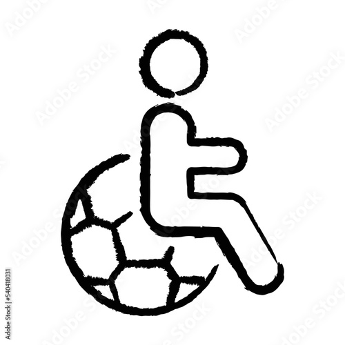 Para sports hand-drawn icon vector graphic illustration